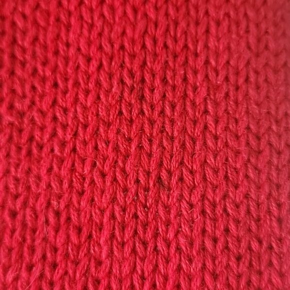 CRAZY HORSE Red Grandpa Collared Deep V-Neck Knit Button Cardigan Sweater L VTG - Picture 4 of 13